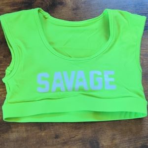 Savage barbell crop sports bra